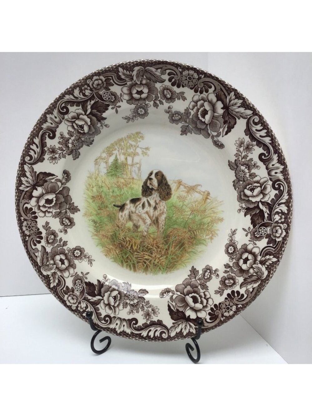 Spode Woodland 10.5” Dinner Plate - English Springer Spaniel Hunting Dogs